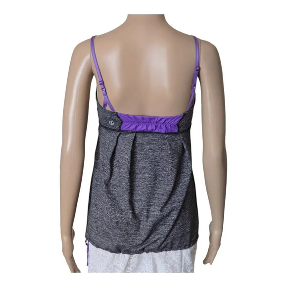 Lululemon Yogi Dance Tank Top Purple grey Ruched Size 4 - Picture 3 of 5